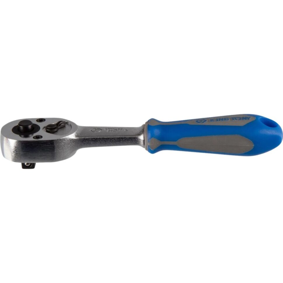 Трещотка 1/4 KING TONY 134мм, 24 зуб, флажк. с кнопкой, фиксатор 2771-55G, 2399518