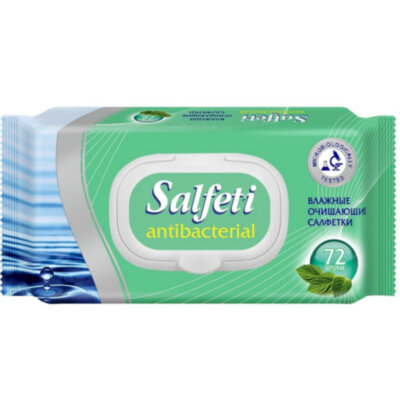 Салфетки влажные Salfeti Antibac 72шт/уп антибактериальные с клапаном 48397, 1178179