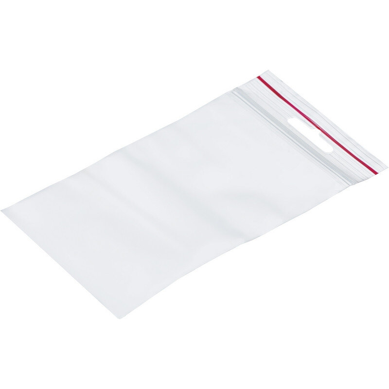 Пакет с замком (Zip Lock) с европодвесом 8 х 12 см, 60 мкм, 100 шт/уп, 1218112
