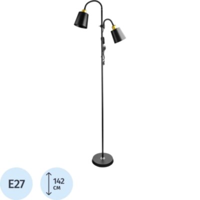 Светильник Ultraflash UF-404 C02 черн (напольн, торшер, цоколь Е27), 2274258
