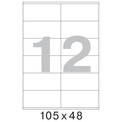 Этикетки самоклеящиеся 105х48 мм, 12 шт. на лист.А4 100л, 1212987