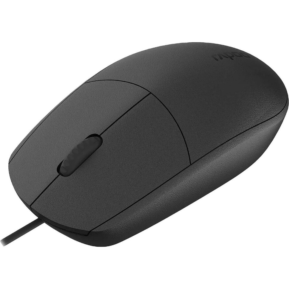 Мышь компьютерная RAPOO N100C проводная, черный, 2096694