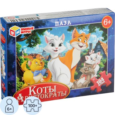 Пазл puzzle Коты Аристократы. 104 детали. 190х141х35 мм. 4660254456105, 2481550
