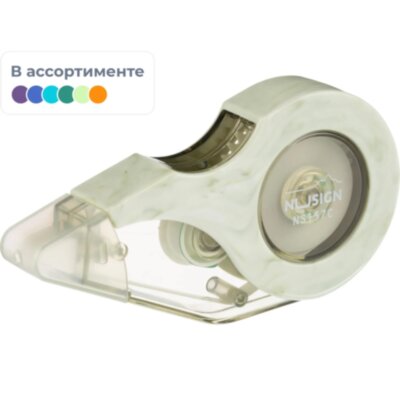 Корректирующая лента Nusign,5мм х12м, дв.корп, предотвр.пад, блист, ассорт, 2274972