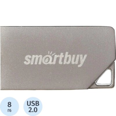Флеш-память Smartbuy UFD 2.0 008GB MU30 Metal (SB008GBMU30), 2036127