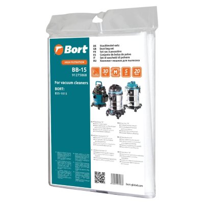 Комплект мешков пылесборных для пылесоса Bort BB-15 (91275868), 1095948