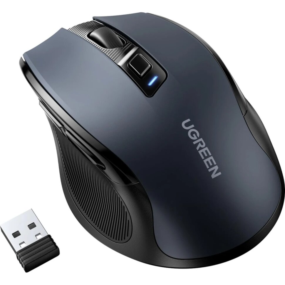 Мышь компьютерная Ugreen MU006 (90545) 2.4G 4000dpi/черный/WLS, 1796098