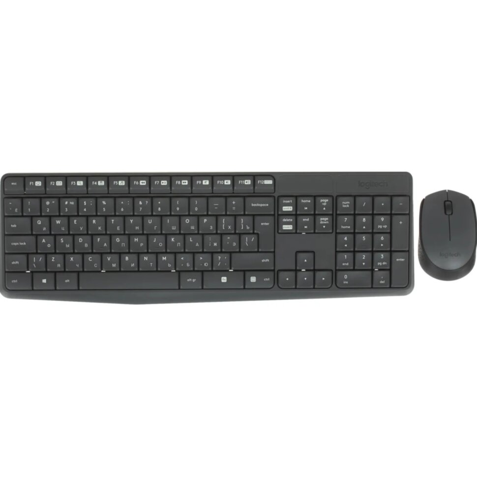 Набор клавиатура+мышь Logitech MK235,серый/черный,USB беспров(920-007949), 2374287