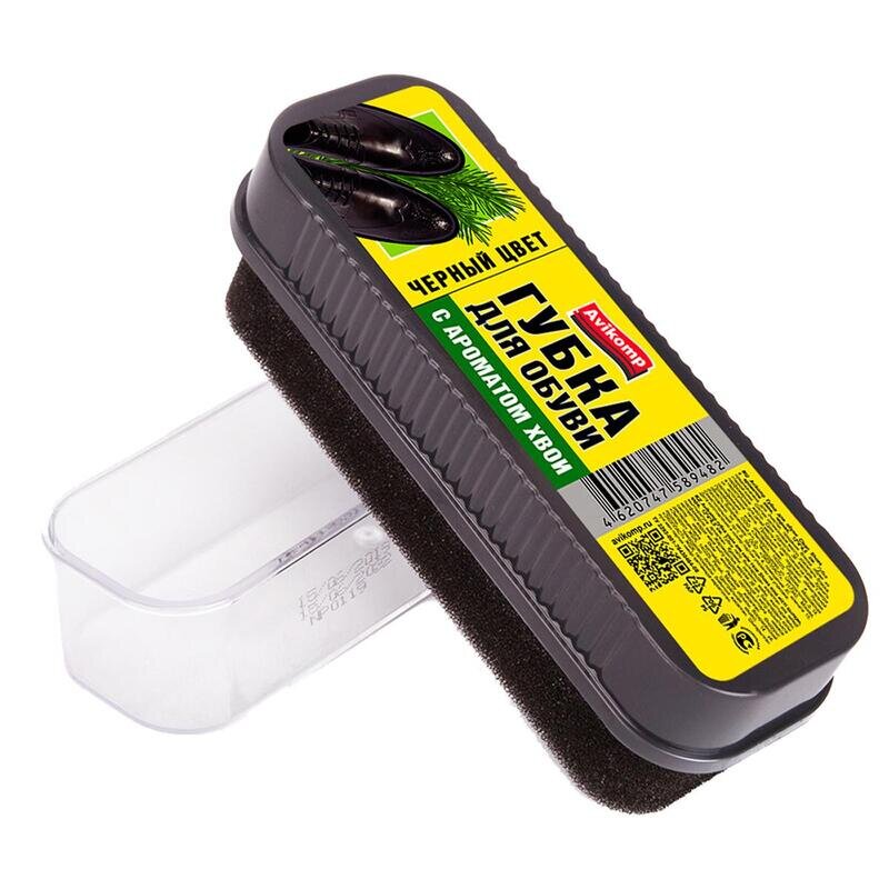 Губка для обуви Clean Shoes с ароматом хвои черная,12х4х4,5см Avikomp,89482, 1855761