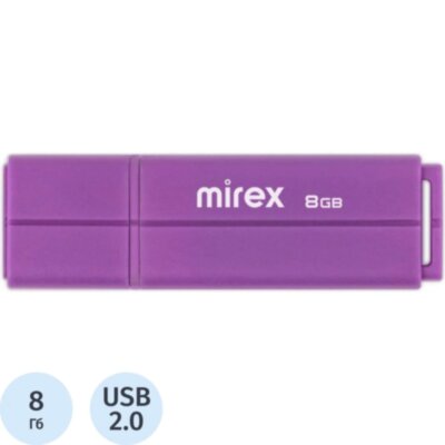 Флеш-память Mirex USB LINE VIOLET 8Gb (13600-FMULVT08 ), 1835861
