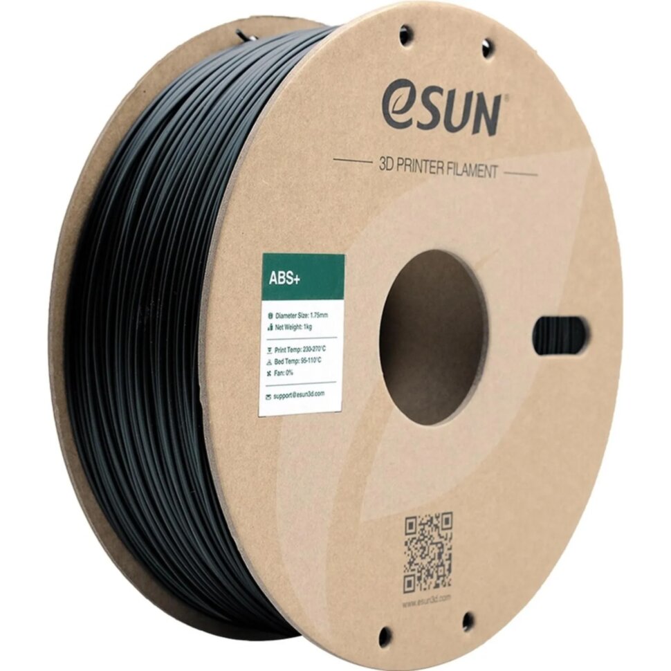 Пластик ABS+ ESUN 1.75 мм 1кг, черная (ABS+175B1), 1154753