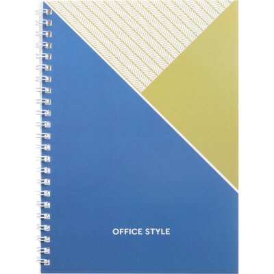 Бизнес-тетрадь А5,48л,обл.карт,греб,кл,Office Style,голубая, 1516758