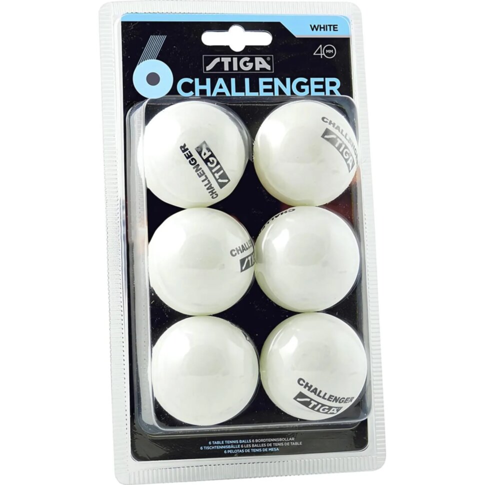 Мяч для настольного тенниса Stiga Challenger упак.6 шт. 5200-06 диам 40 мм, 2009891