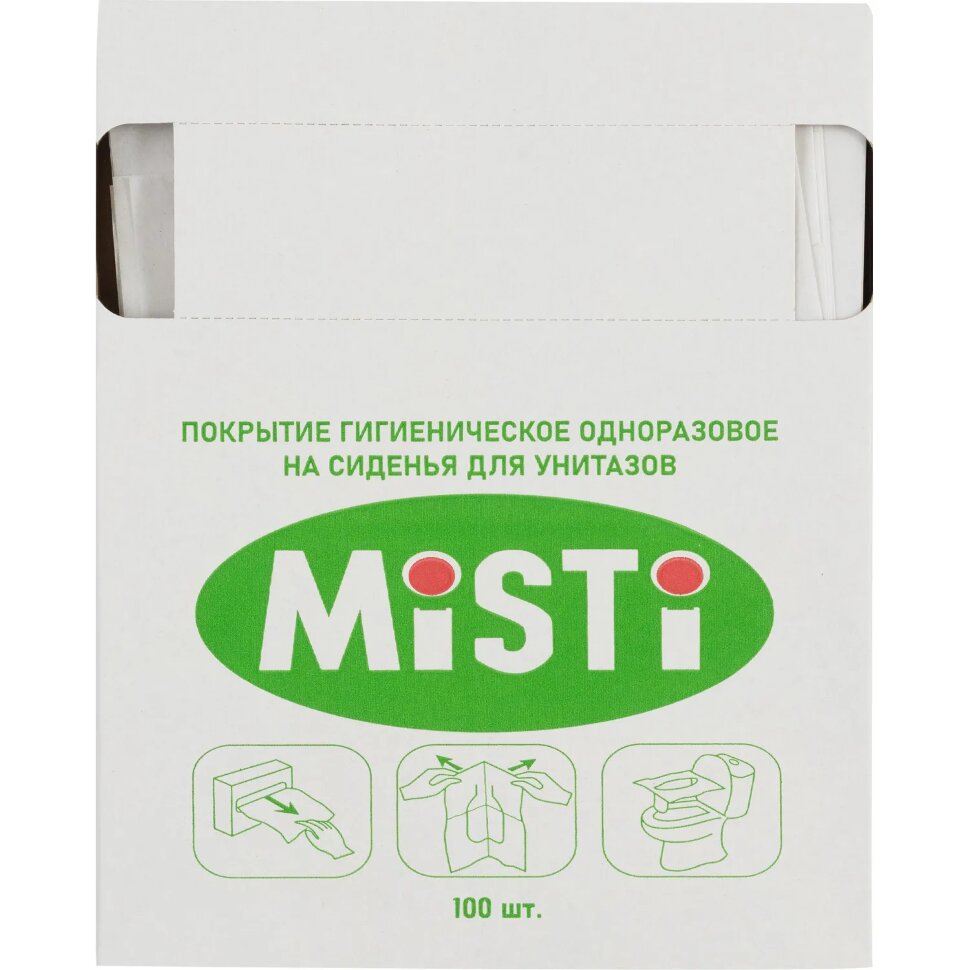 Одноразовые покрытия на унитаз MISTI д/дисп 1/4 слож 100шт/уп, 2572297