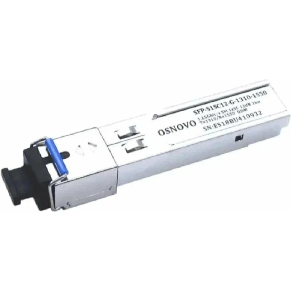 Трансивер SFP Osnovo SFP-S1SC12-G-1310-1550 до 3км, Tx:1310/Rx:1550, DDM, 2402951