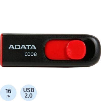 Флеш-память ADATA C008, 16GB, AC008-16G-RKD, 1662503