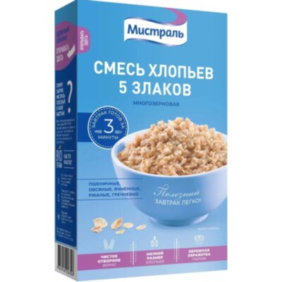 Хлопья Мистраль Смесь 5 злаков 400г, 760560
