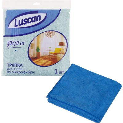 Тряпка для пола Luscan 70x80 см микрофибра 300 г/кв.м синяя, 1604411