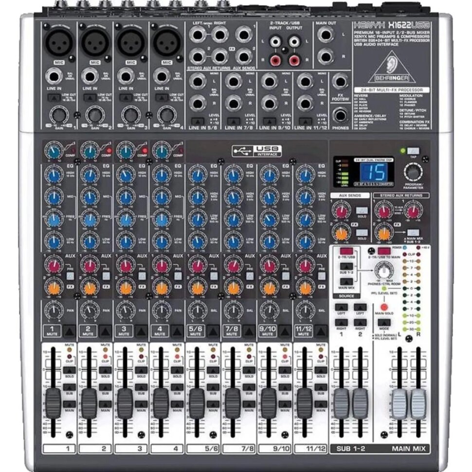 Микшерный пульт Behringer X1622USB, 4 моновхода с компрессорами, 1819283