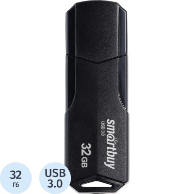 Флеш-память Smartbuy UFD 3.0/3.1 32GB CLUE Black (SB32GBCLU-K3), 2020580