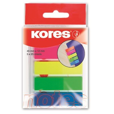 Клейкие закладки пласт. 5цв.по 25л. Film Kores 45105, 62860