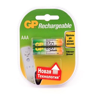Аккумулятор GP 850mAh AAA 85AAAHC-5DECRC2/ 85AAAHCRGY-2CRCB2 бл/2шт, 331577
