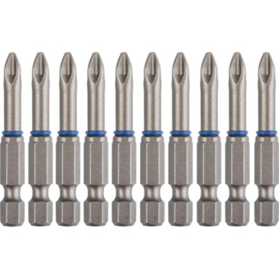 Бита ЗУБР ЭКСПЕРТ кованые Cr-Mo, тип E, PH2, 50м, 10шт/уп (26011-2-50-10), 1711790