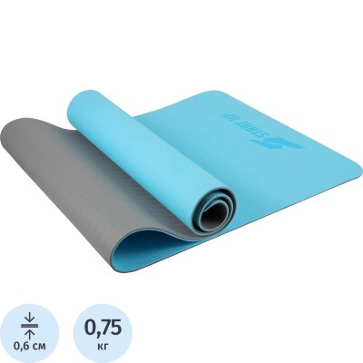 Коврик для фитнеса и йоги Start Up Blue/Gray р183х61х0,6см, 371126, 2542780